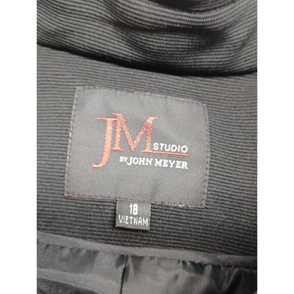 JM Studio by John Meyer Sz 18 Blue White  Long Cardigan Blazer Jacket - Picture 8 of 9